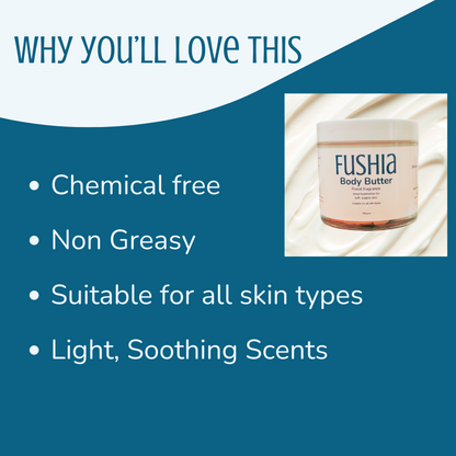 Fushia Floral Body Butter – Natural, Non-Greasy & Preservative-Free for All Skin Types