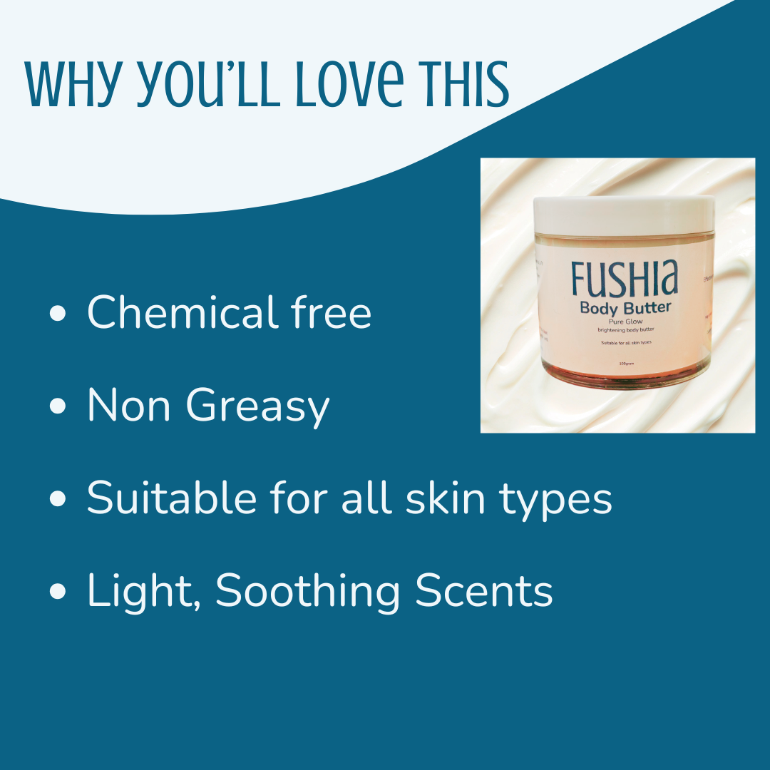 Fushia Pure Glow skin Brightening Body Butter – 100% Natural, Non-Greasy & Preservative-Free Skincare